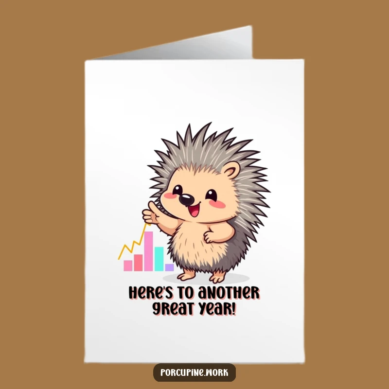 Free Printable Birthday Card: Funny Porcupine Graph, Downloadable Business Humor