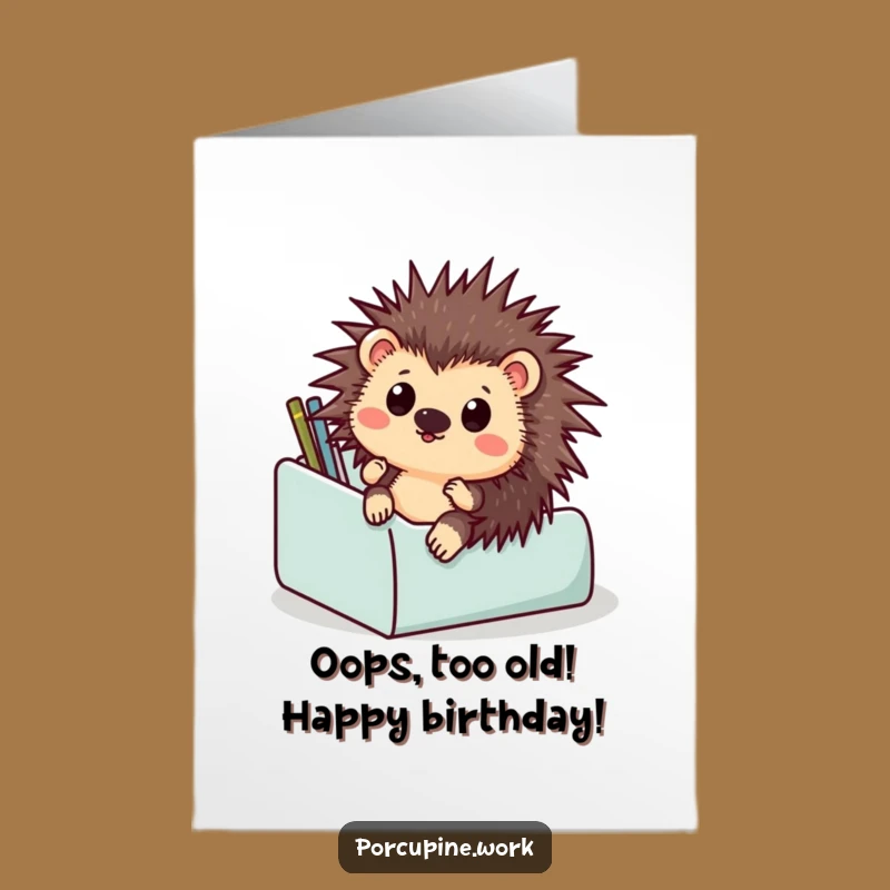 Funny Porcupine Birthday Card: Free Printable Surprise Splash Greeting