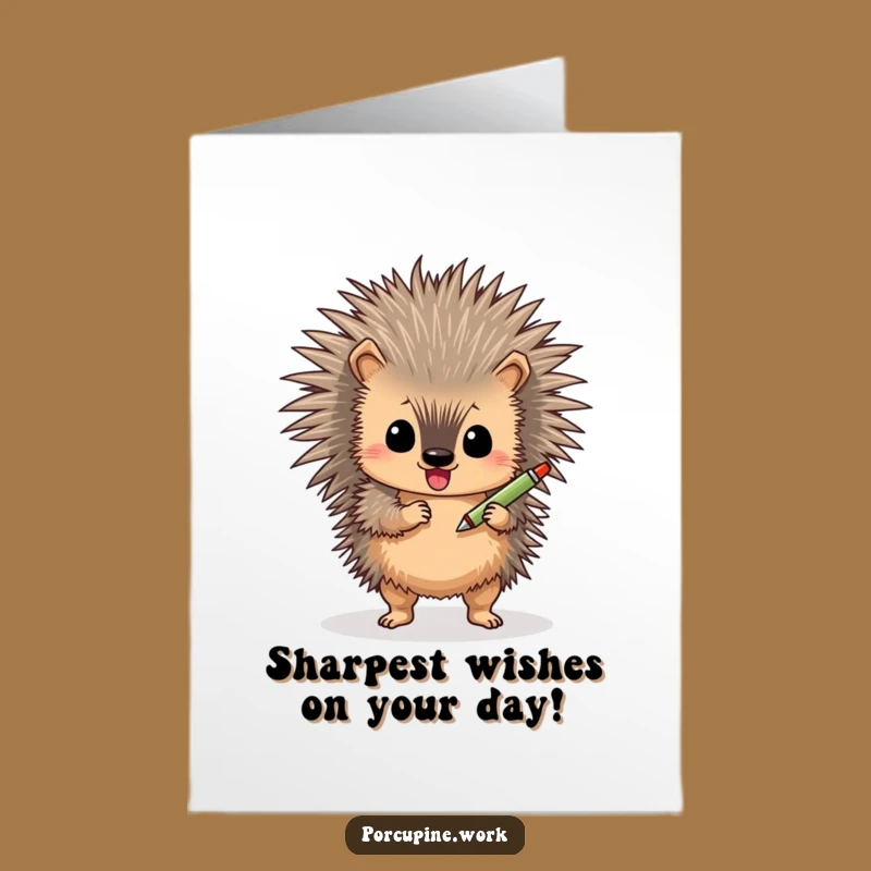 Free Printable Birthday Card: Funny Shimmy Porcupine Pen Pal, Hilarious DIY Downloadable Surprise
