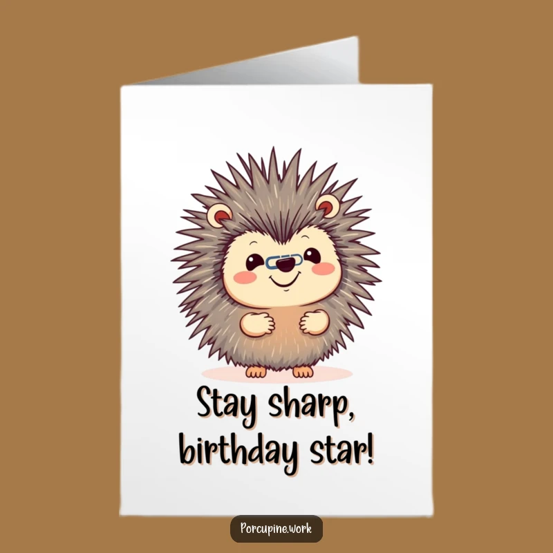 Free Printable Funny Birthday Card: Porcupine Paperclip Trick - Downloadable Smiles!