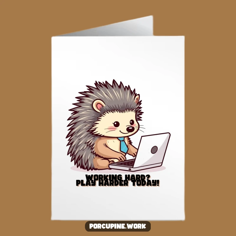 Free Printable Birthday Card: Funny Porcupine CEO - Hilarious Downloadable Gift!