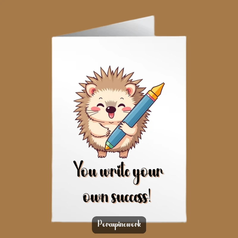 Free Printable Congrats Card Feat. Porcupine Pen: A Humorous Downloadable for Big Achievements