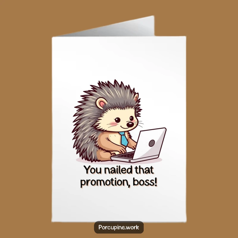 Free Printable Congrats Card: Funny Porcupine Tie - Professional Downloadable!