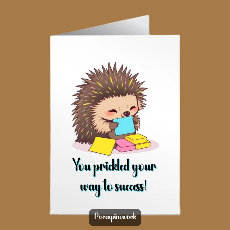 Free Printable Congrats Card: Organized Porcupine - Funny Download Gift