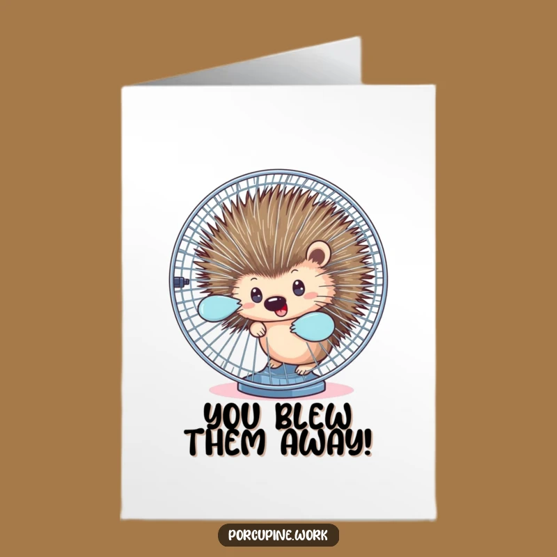 Free Printable Congrats Card: Porcupine Fan Surprise, Funny Downloadable Success