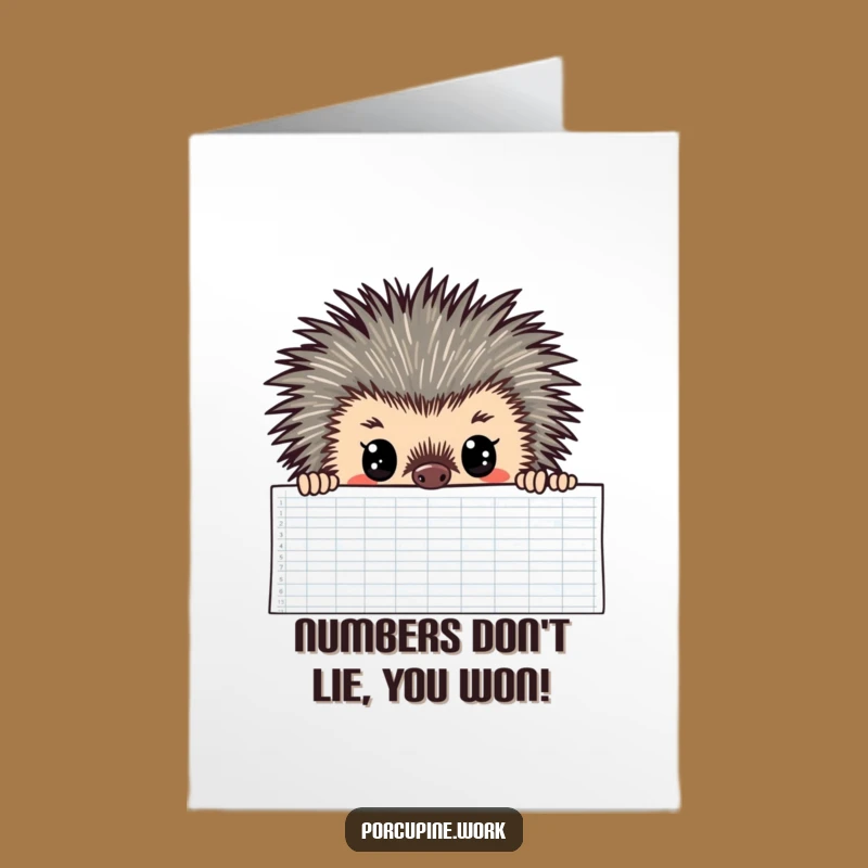 Free Printable Congrats Card: Spreadsheet Porcupine - Funny Download Gift