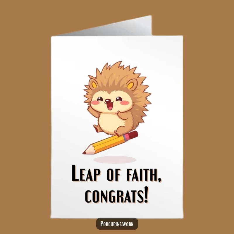 Free Printable Porcupine Jump Congrats Card - Leap to Success Downloadable