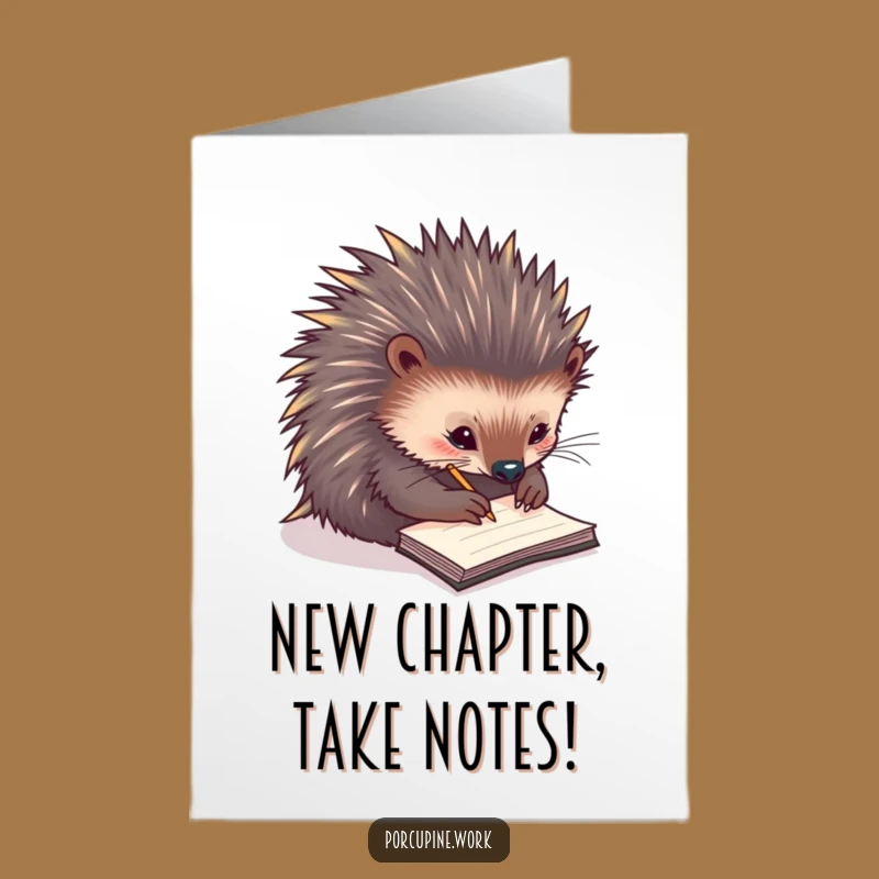 Free Printable Porcupine Notetaker Congrats Card - Achievement Log Downloadable