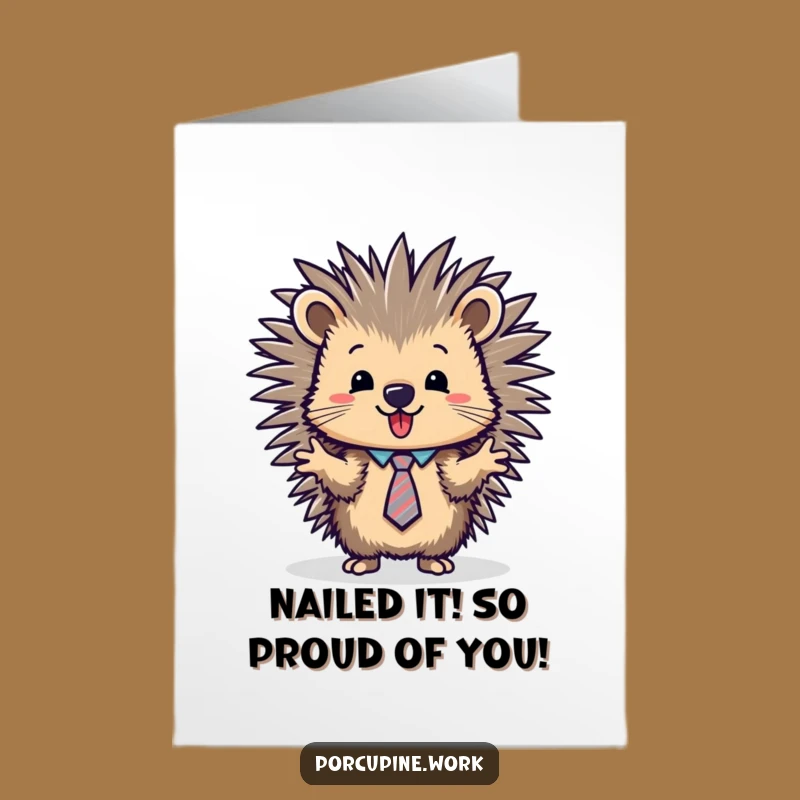 Porcupine Presentation Free Printable Congratulations Card - Funny Success Downloadable!