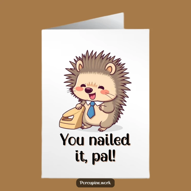 Sharp Free Printable Porcupine Card for Congrats - Whimsical Downloadable Gift