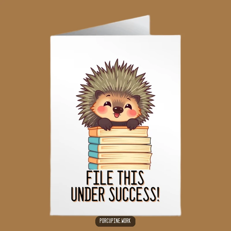 Triumphant Free Printable Porcupine Card for Congrats - File Conqueror Downloadable Gift