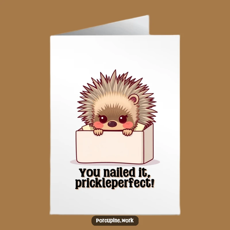 Free Printable Congrats Card: Porcupine Surviving Inbox Chaos - Funny Downloadable Gift