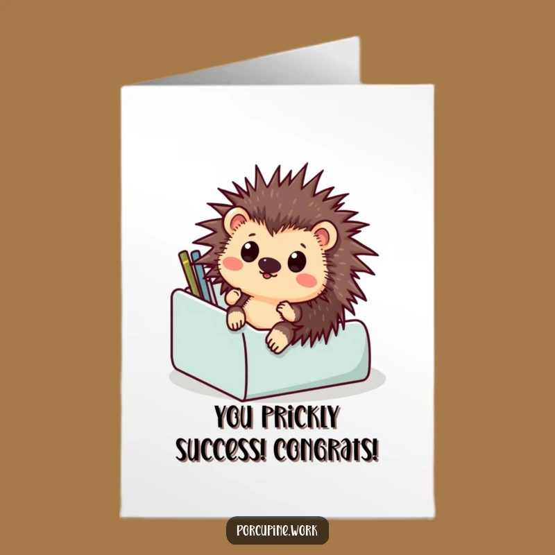 Porcupine Congrats Card: Free Printable Surprise Splash Achievement Greeting