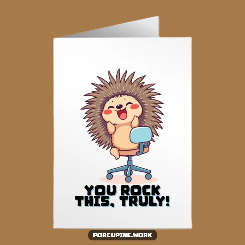 Free Printable Congrats Card: Glee Porcupine Office Chair - Hilarious Downloadable