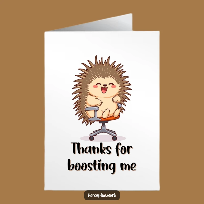 Free Printable Funny Thank You Card: Porcupine's Chair Ride Thanks - Downloadable Gratitude!
