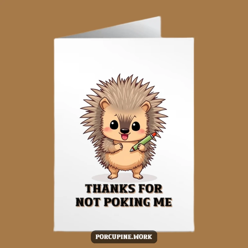 Free Printable Thank You Card: Adorable Shimmy Porcupine Gratitude, Hilarious DIY Downloadable Appreciation