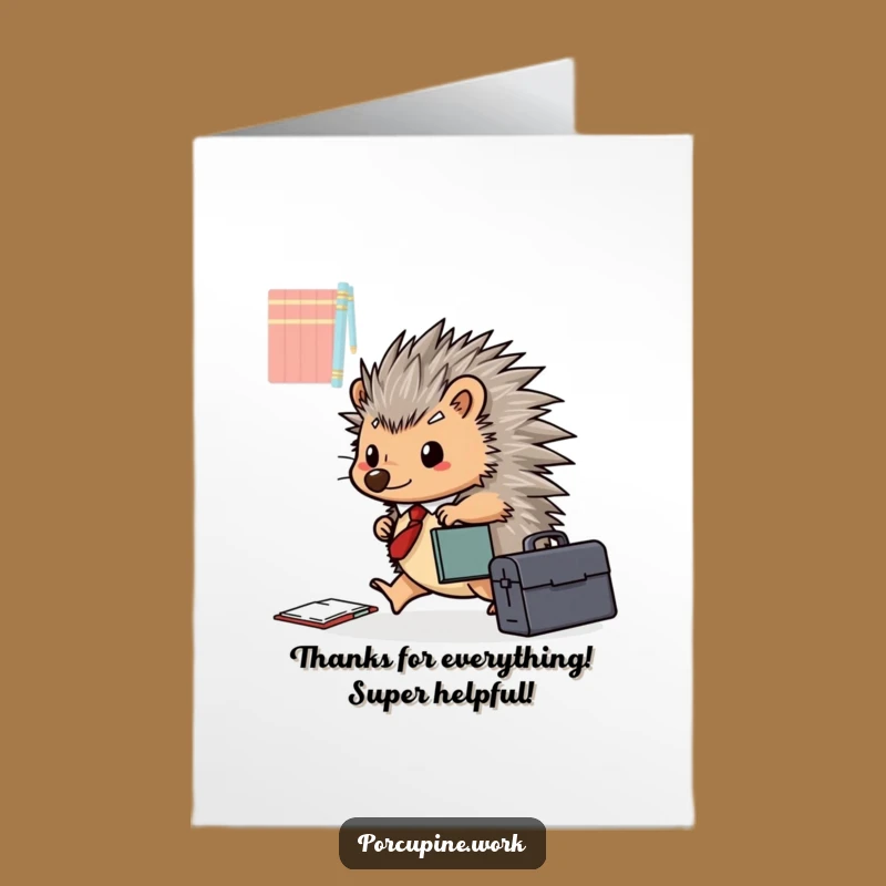 Free Printable Thank You Card: Busy Porcupine, Hilarious Downloadable Gift for Appreciation