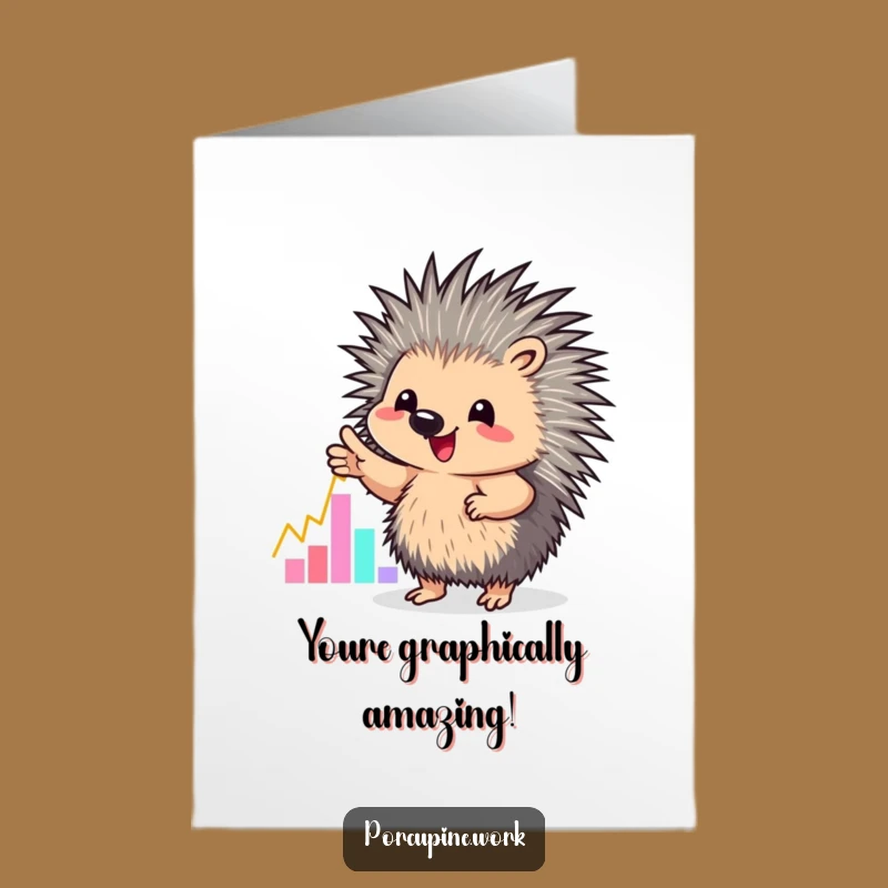 Free Printable Thank You Card: Funny Porcupine Graph, Downloadable Appreciation