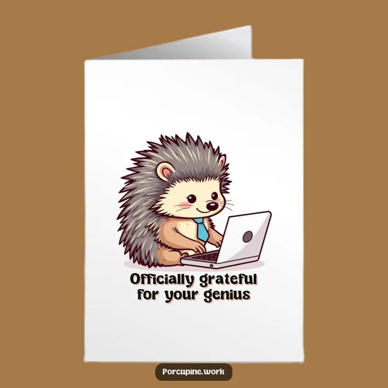 Free Printable Thank You Card: Funny Porcupine Tie - Efficient Downloadable!