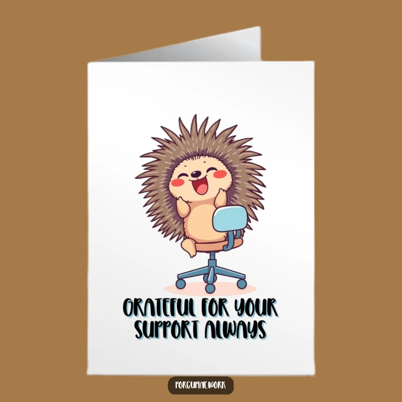 Free Printable Thank You Card: Glee Porcupine Office Chair - Fun Downloadable