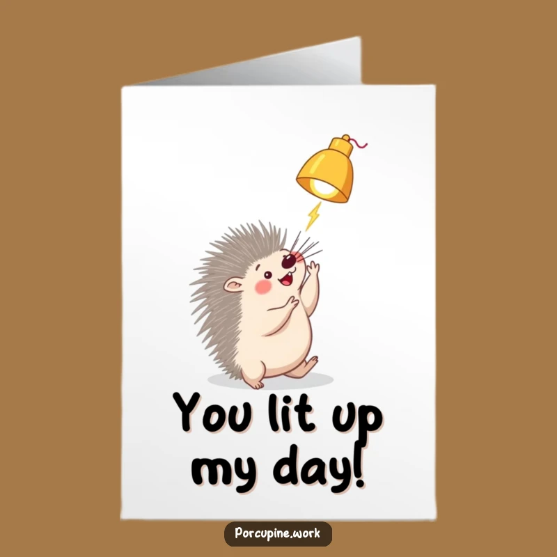 Free Printable Thank You Card: Playful Porcupine, Illuminating Downloadable for Gratitude