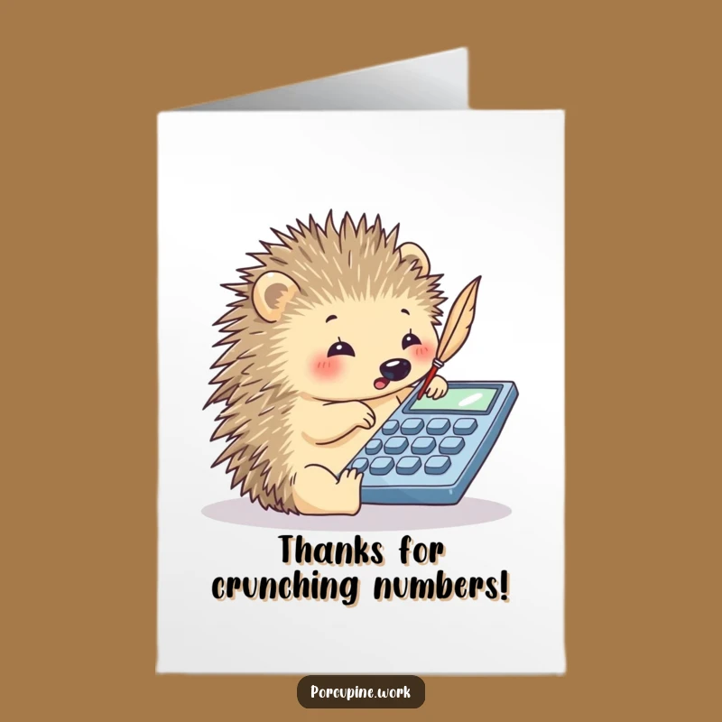 Free Printable Thank You Card: Porcupine's Accurate Gratitude - Downloadable Gift