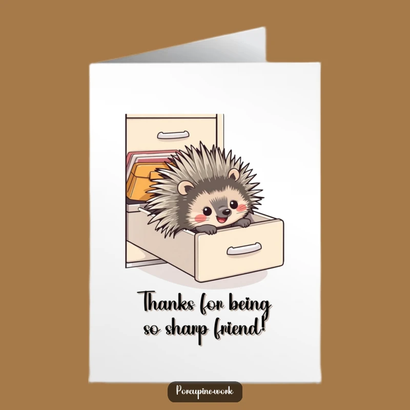 Free Printable Thank You Card: Porcupine's Delightful Slide - Funny Downloadable Gratitude!