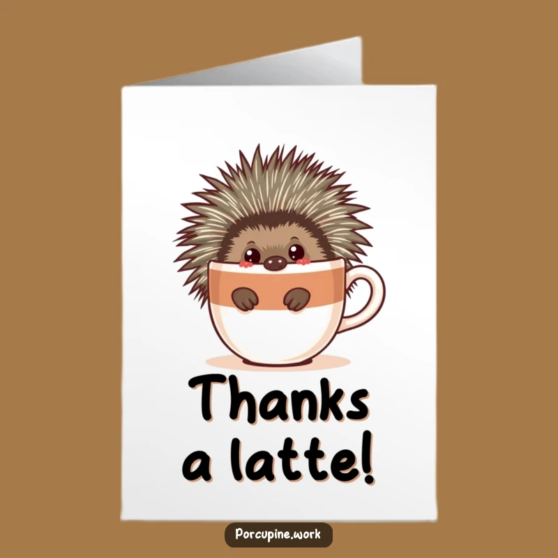 Free Printable Thank You Porcupine Card - Coffee Thanks Downloadable Gift