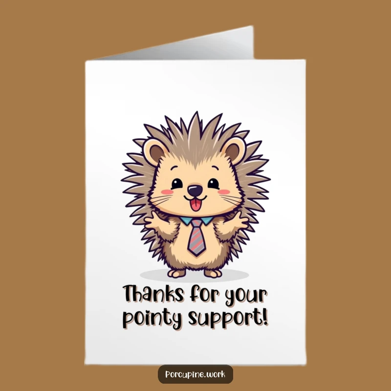 Funny Thank You Porcupine Presentation Free Printable Card - Grateful Downloadable!