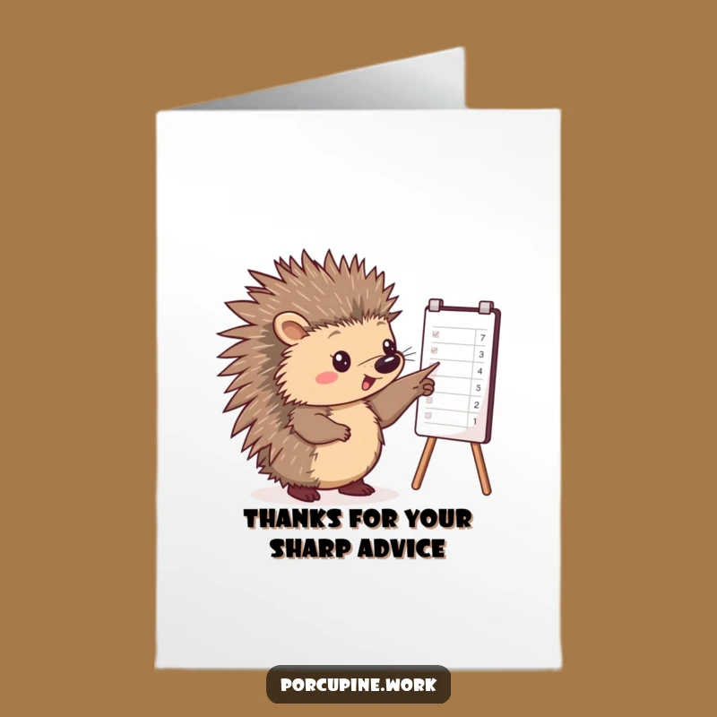 Porcupine Thank You Card: Free Printable Appreciation Chart Pointing Greeting