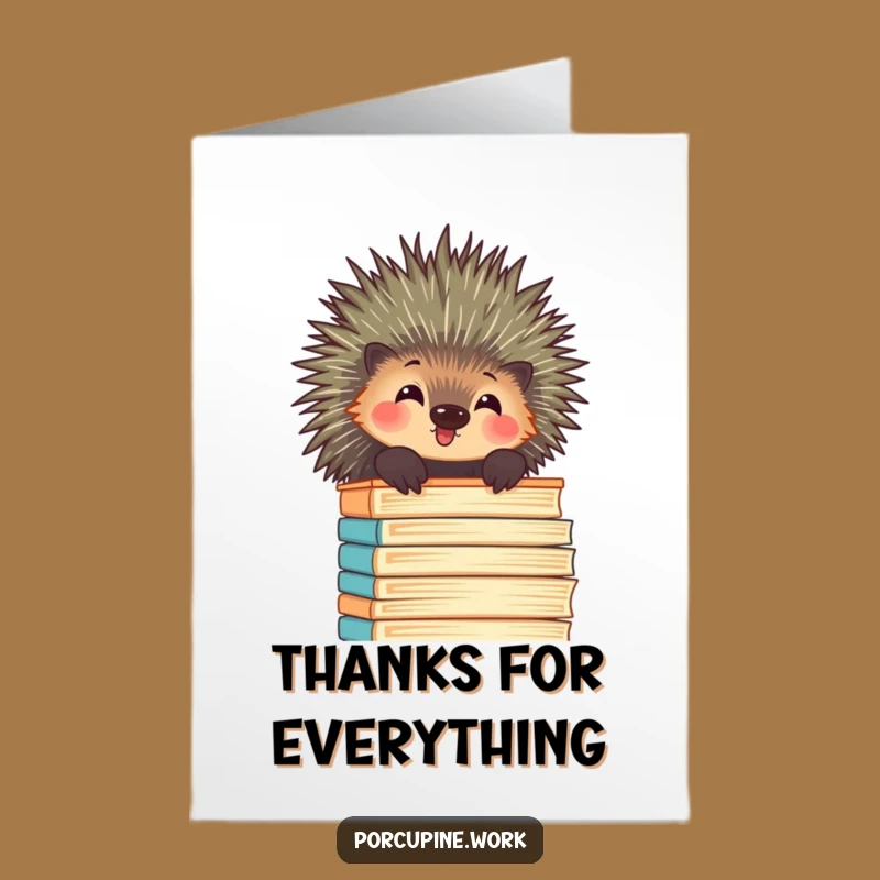 Witty Free Printable Porcupine Thank You Card - Organized Downloadable Gift