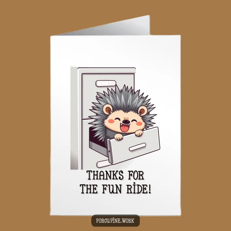 Hilarious Free Printable Thank You Card: Porcupine Slide Gratitude for a Downloadable Gift
