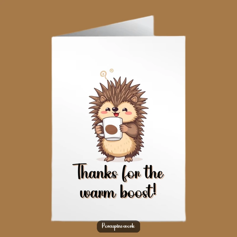 Free Printable Thank You Card: Porcupine's Coffee Appreciation - Downloadable Gift