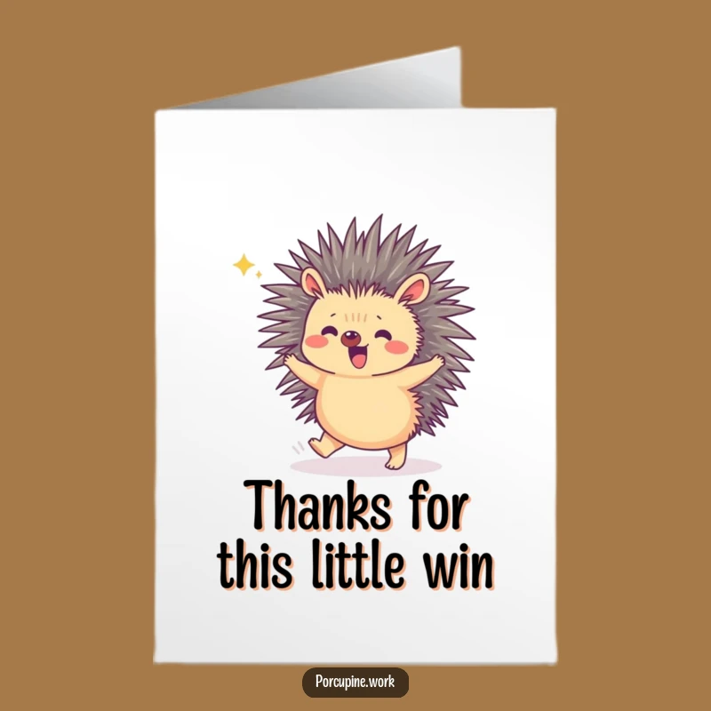 Happy Porcupine Thank You Card: Free Printable Tiny Hop Gratitude Greeting