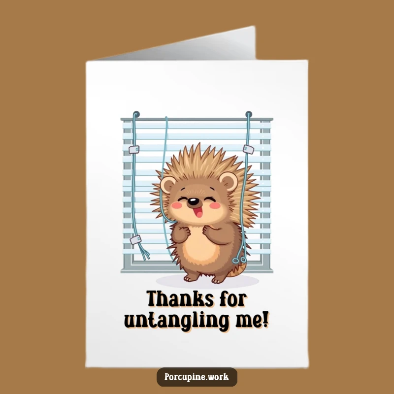 Free Printable Thank You Card: Porcupine's Office Predicament - Downloadable Gift