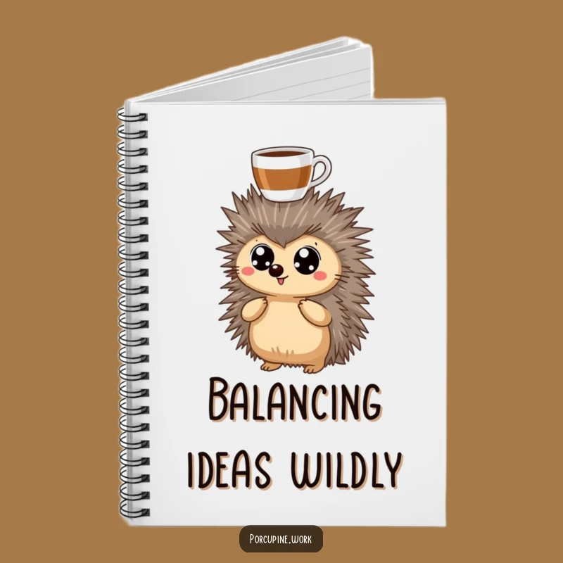 Funny Coffee Porcupine Notebook: Jot Down Ideas with Caffeinated Flair