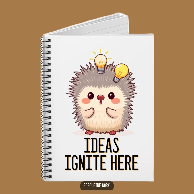 Funny Porcupine Brainstorm Notebook: Lightbulb Moments for Ideas, Perfect Funny Gift