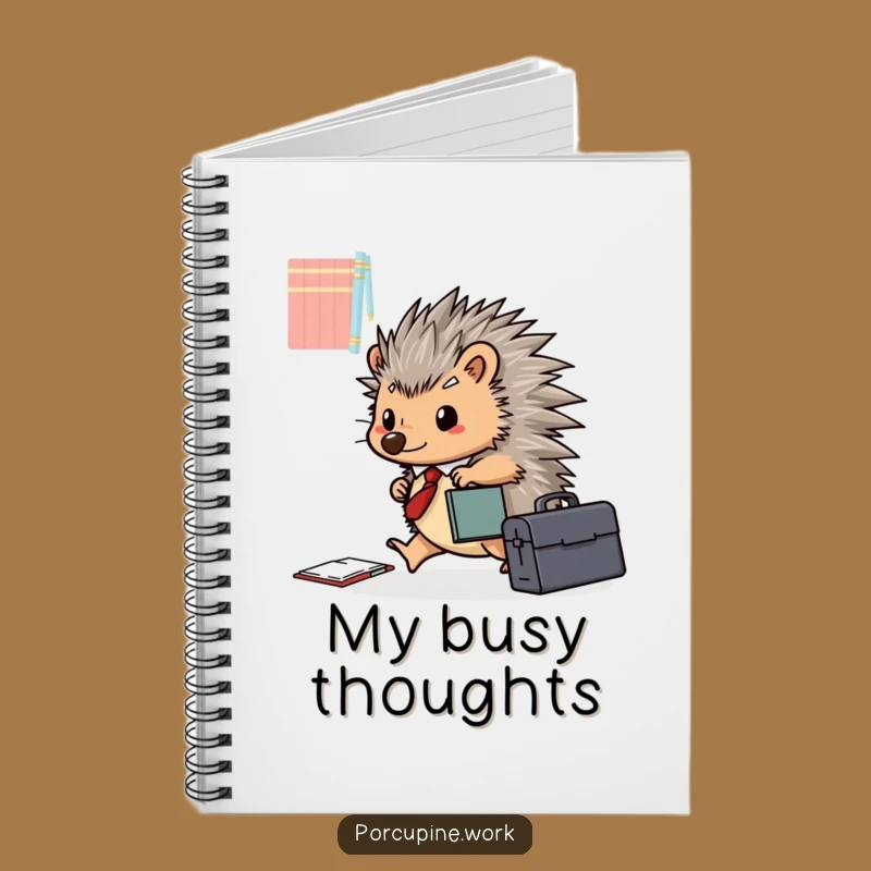Funny Porcupine Briefcase Notebook: Happy Office Scuttler, Hilarious Journal!