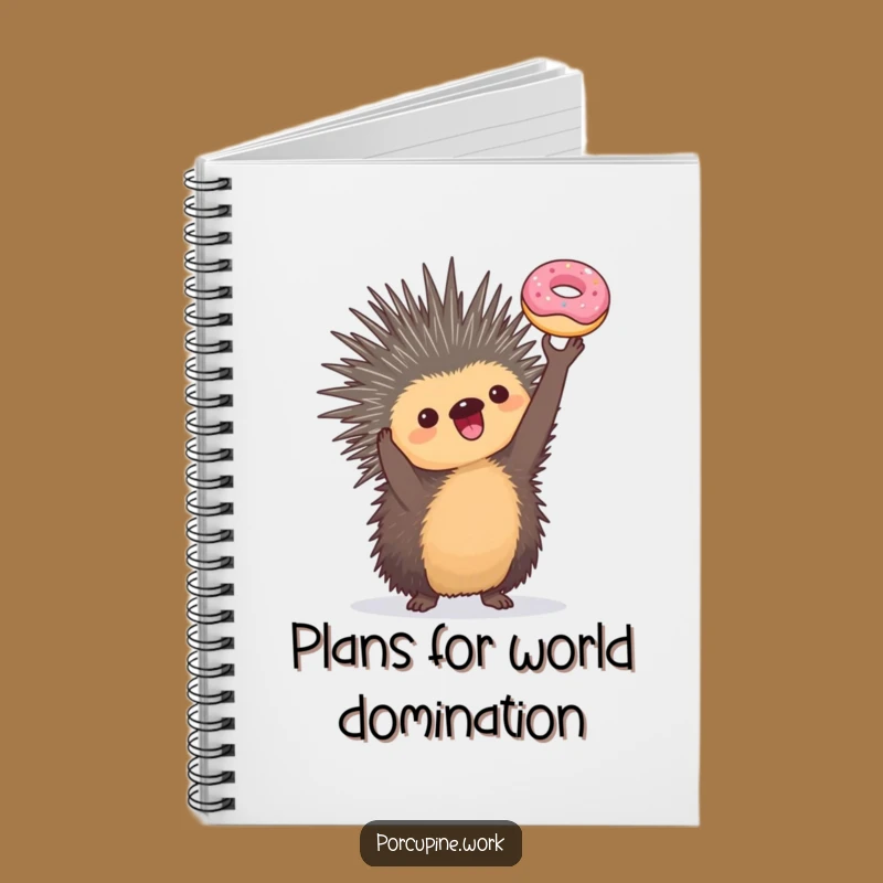 Funny Porcupine Donut Trophy Funny Notebook, Record Your Sweetest Victories