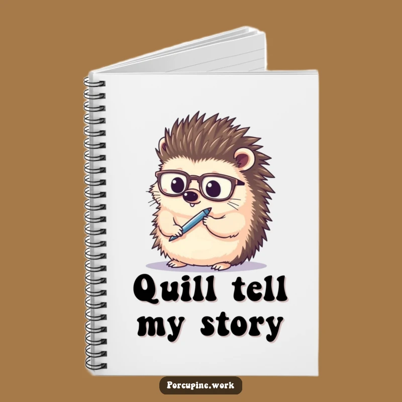 Funny Porcupine Ideas Notebook: Jot Down Thoughts with Spectacles and Pen, Perfect Funny Gift
