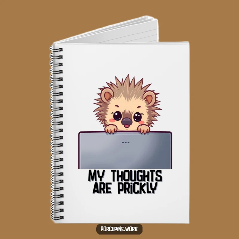Funny Porcupine Monitor Peek Funny Notebook, Jot Down Ideas with Humor