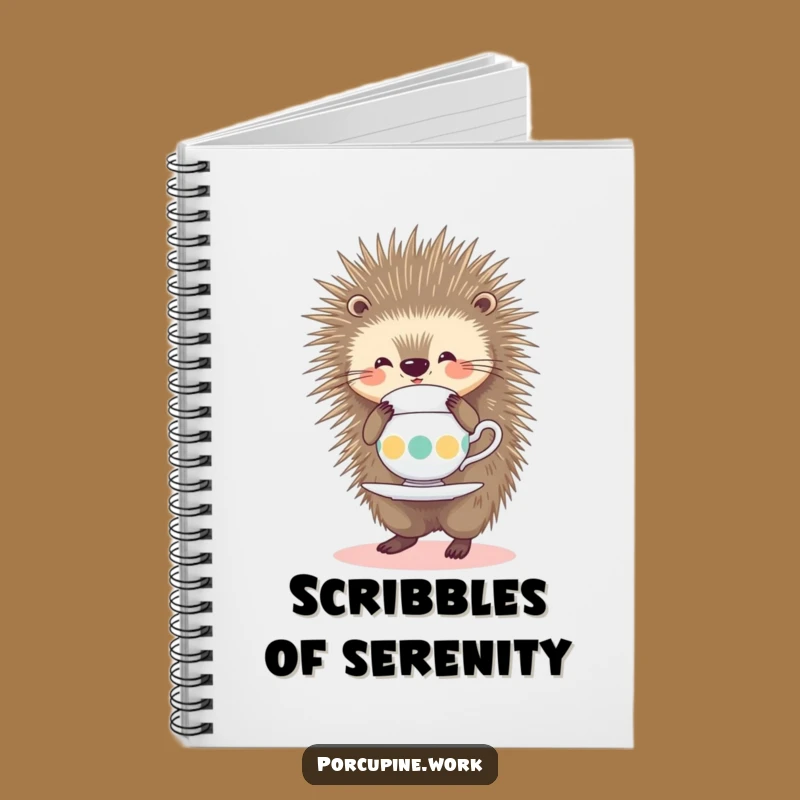 Funny Porcupine Notebook: Tea Balancer's Journal, Hilarious Delicate Note-Taking Gift