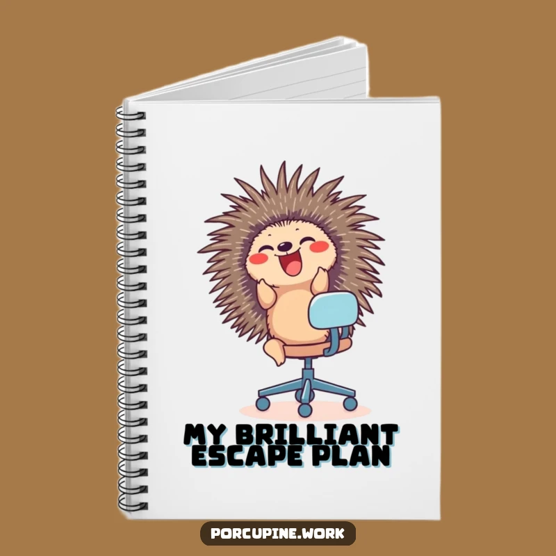 Funny Porcupine Office Chair Notebook: Jot Down Ideas with Glee
