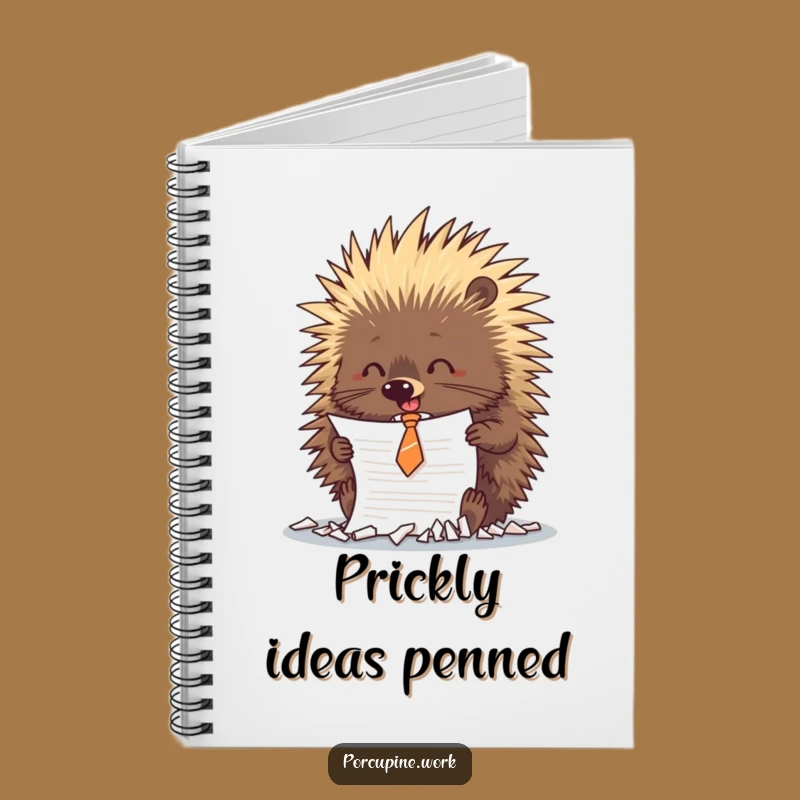 Funny Porcupine Shredding Notebook: Tie-Wearing Office Rebel, Hilarious Journal!