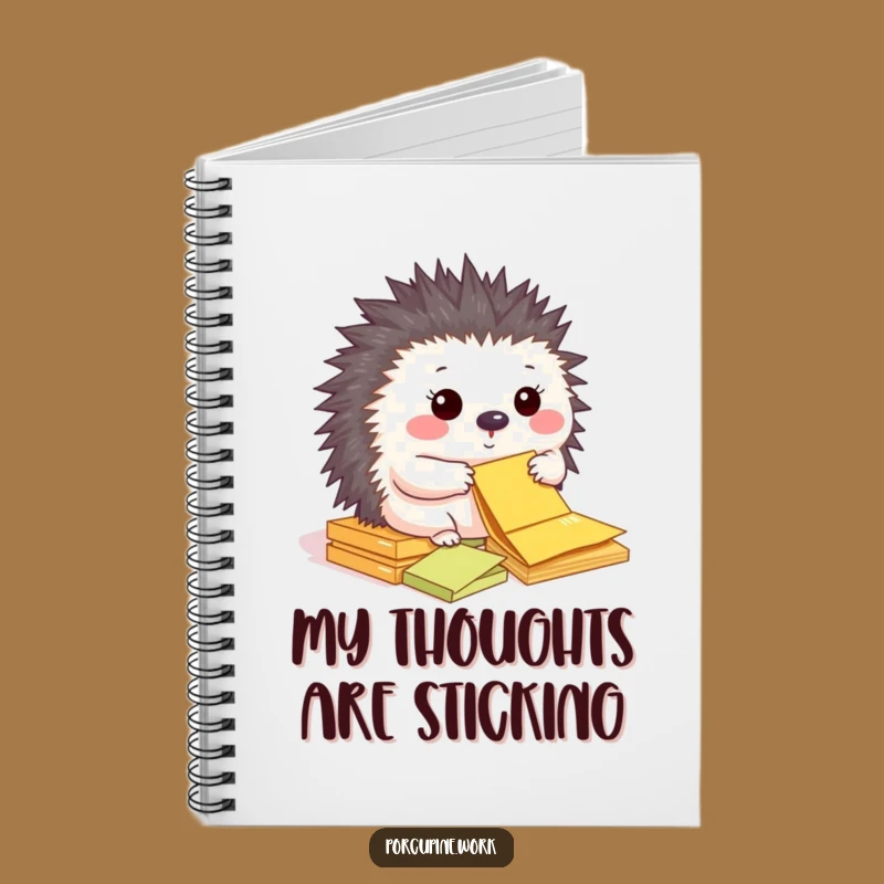 Funny Porcupine Sticky Note Notebook: Jot Down Organized Ideas