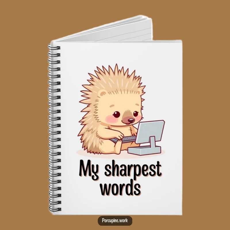 Funny Porcupine Typing Notebook: Jot Down Notes with Hilarious Tech Flair