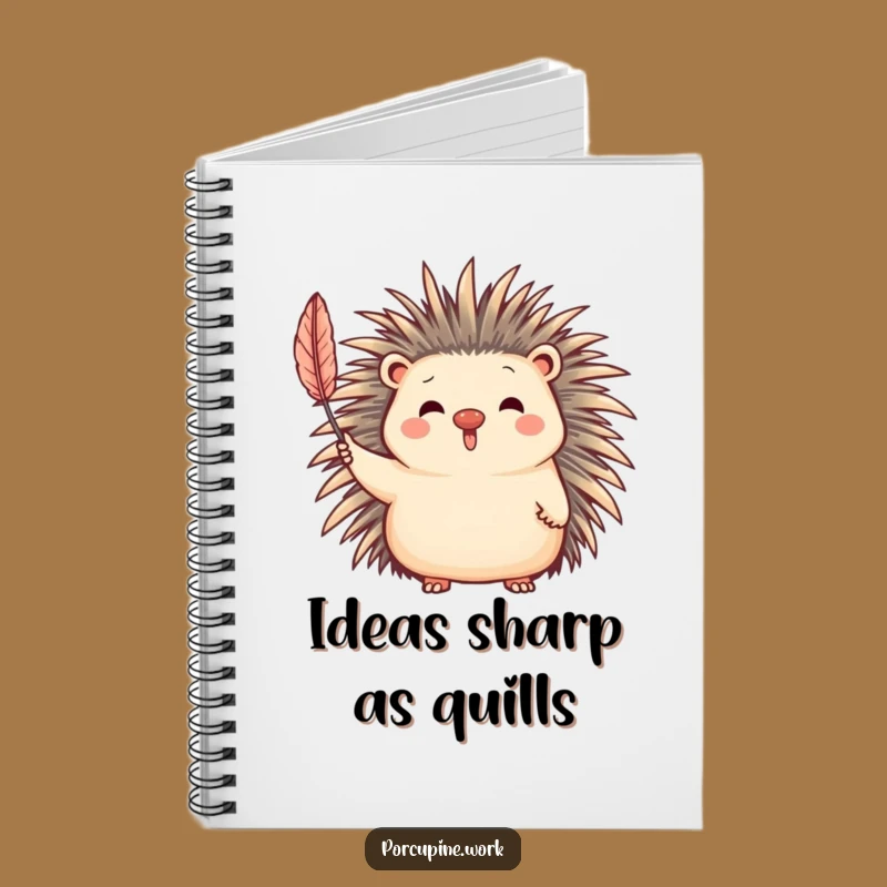 Funny Porcupine Waving Quill Notebook - Cute Animal Journal Gift