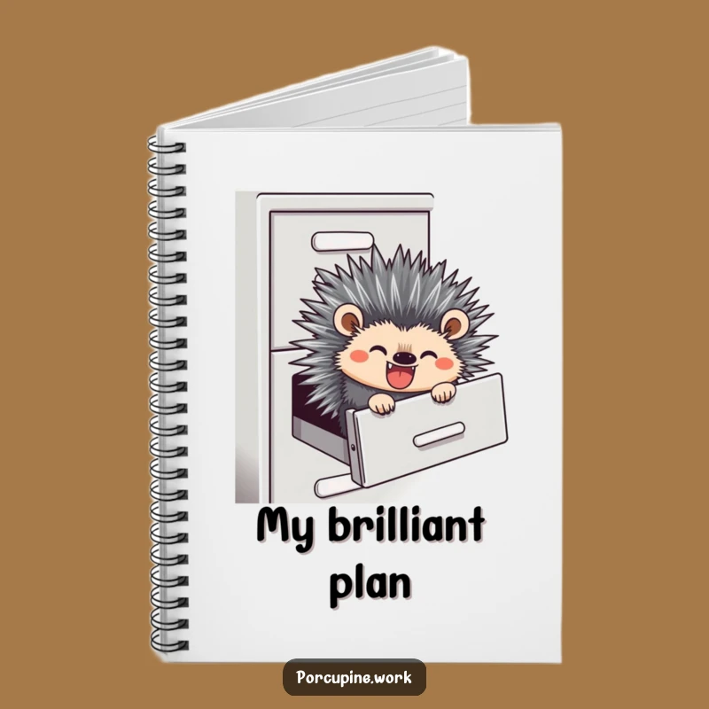 Funny Office Ideas Notebook - Hilarious Porcupine Filing Cabinet Journal