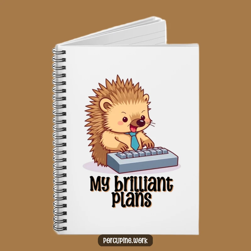 Funny Porcupine Office Notebook - Prickly Journal for Productive Ideas Gift