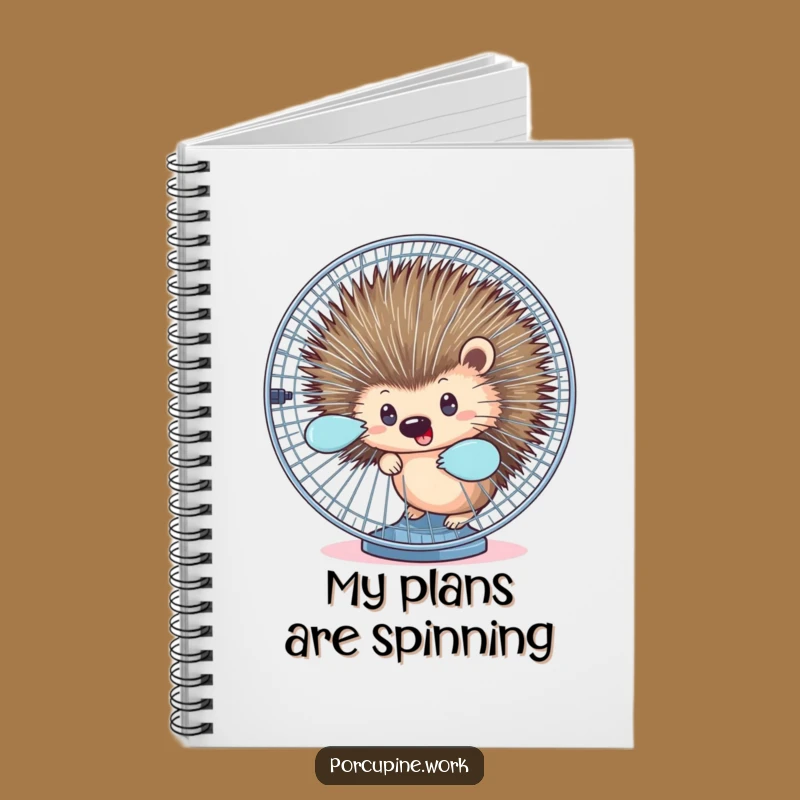 Funny Porcupine Fan Notebook: Jot Down Ideas While Cooling Off